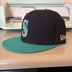 New Era Black and Teal Seattle Mariners fitted
